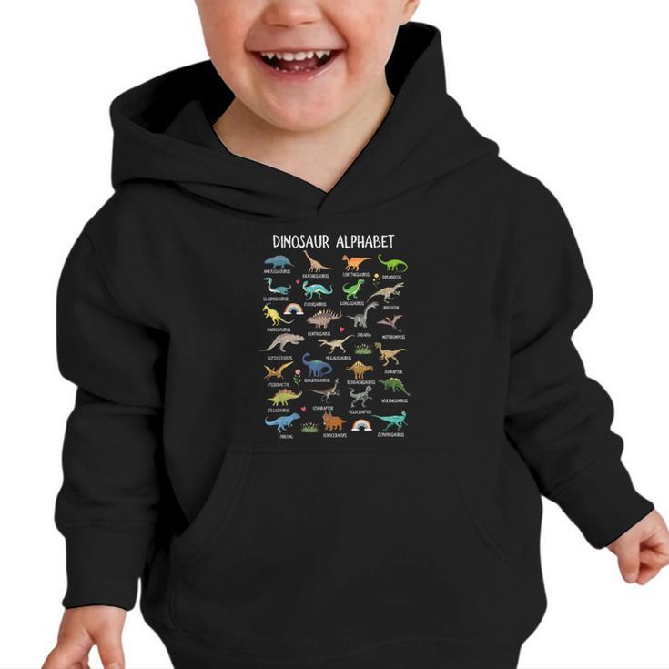 Back To School Types Of Dinosaurs Alphabet Identification Graphic Toddler Hoodie