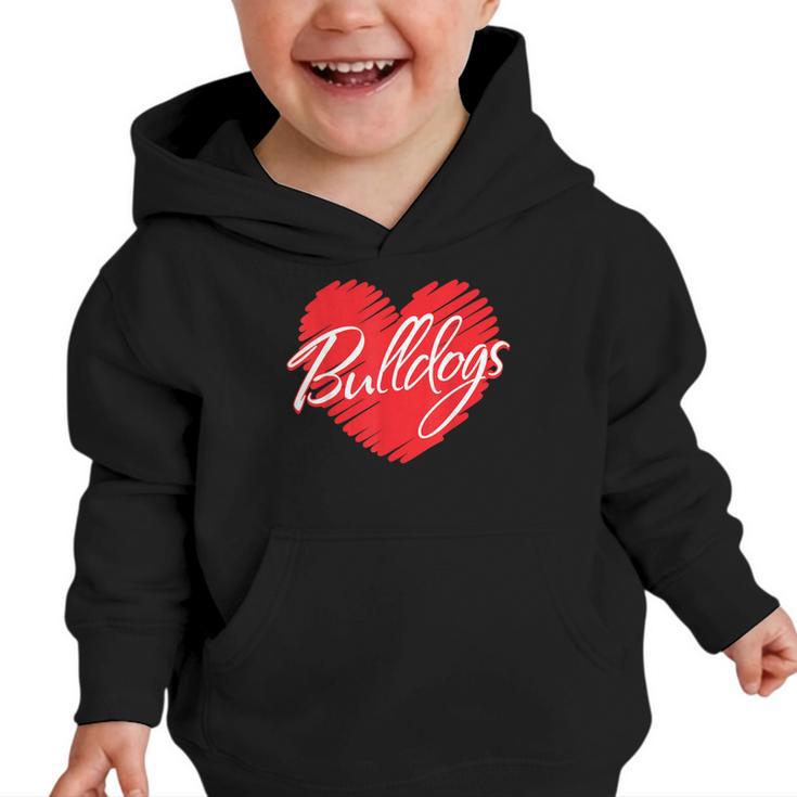 Bulldogs Heart Back To School Spirit R Graphic Toddler Hoodie