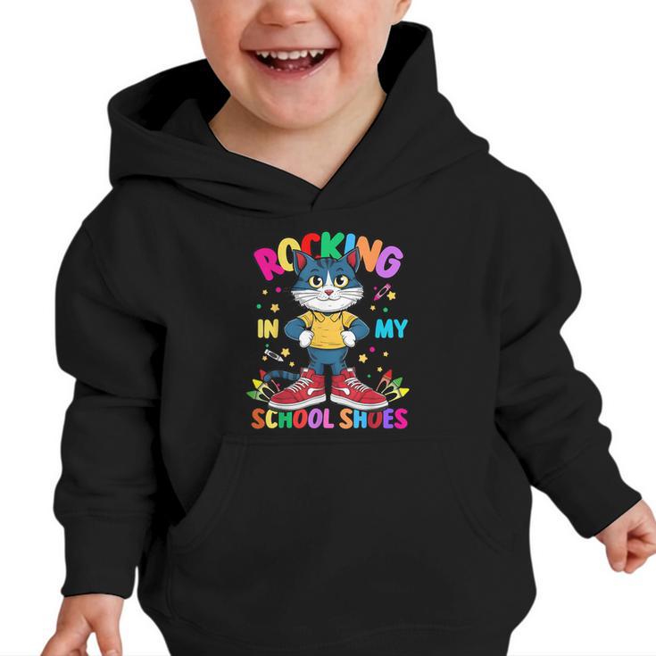 Cat Rocking In My School Shoes Back To School Kids Tee Graphic Toddler Hoodie
