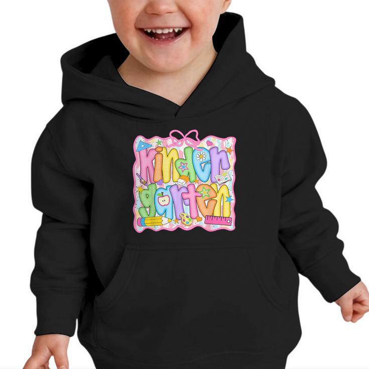 Kindergarten Coquette Bow Back To School Kinder Girl Kids Graphic Toddler Hoodie