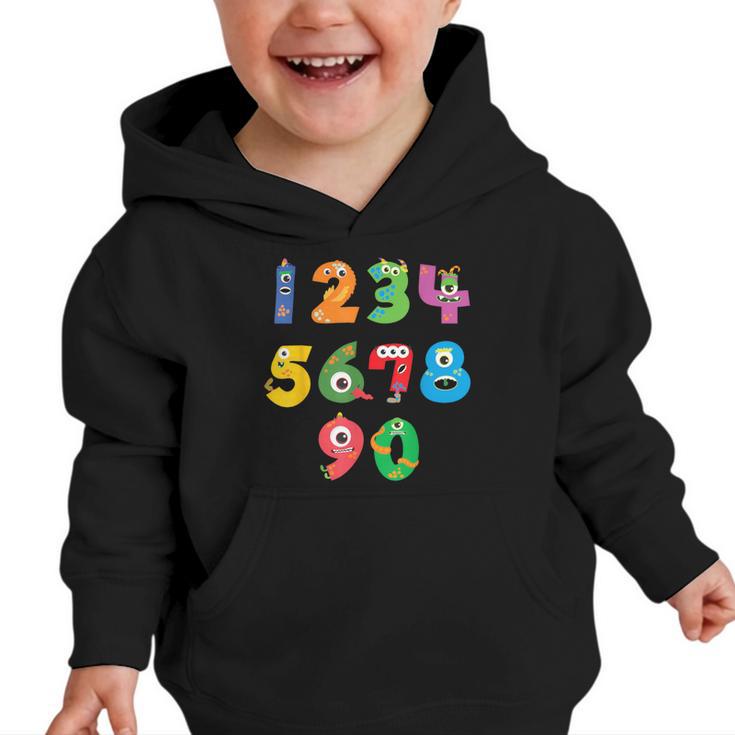 Monster Numbers Learning Cute Numbers 0-9 Back To School Graphic Toddler Hoodie