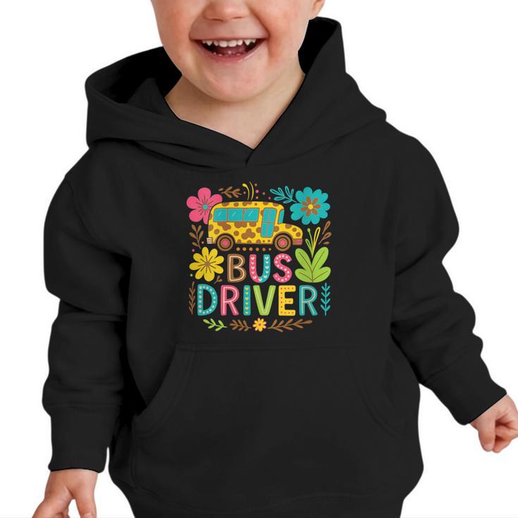 School Bus Driver Boho Floral Leopard Back To School Womens Graphic Toddler Hoodie