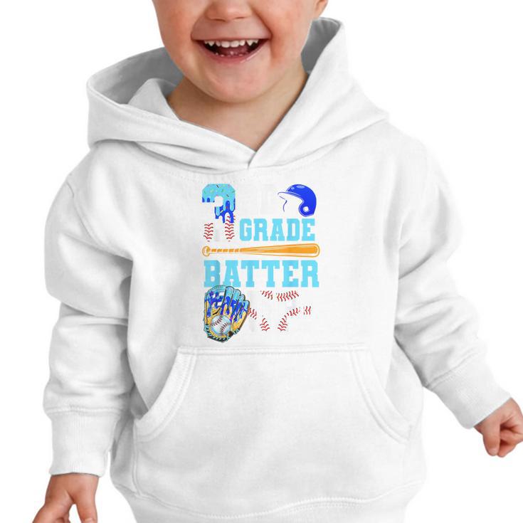 3rd Grade Back To School Baseball Drip Ice Cream Batter Up Graphic Toddler Hoodie