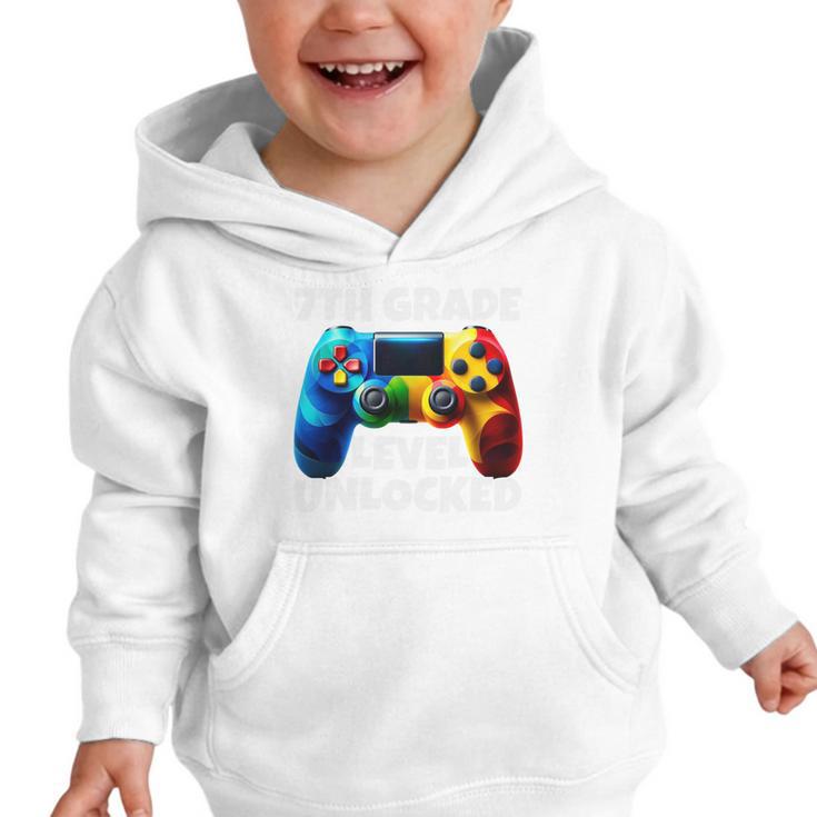 7th Grade Level Unlocked Back To School Gamer Boys Girls Graphic Toddler Hoodie