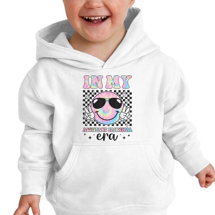 In My Assistant Principal Era Groovy Tie Dye Back To School Graphic Toddler Hoodie
