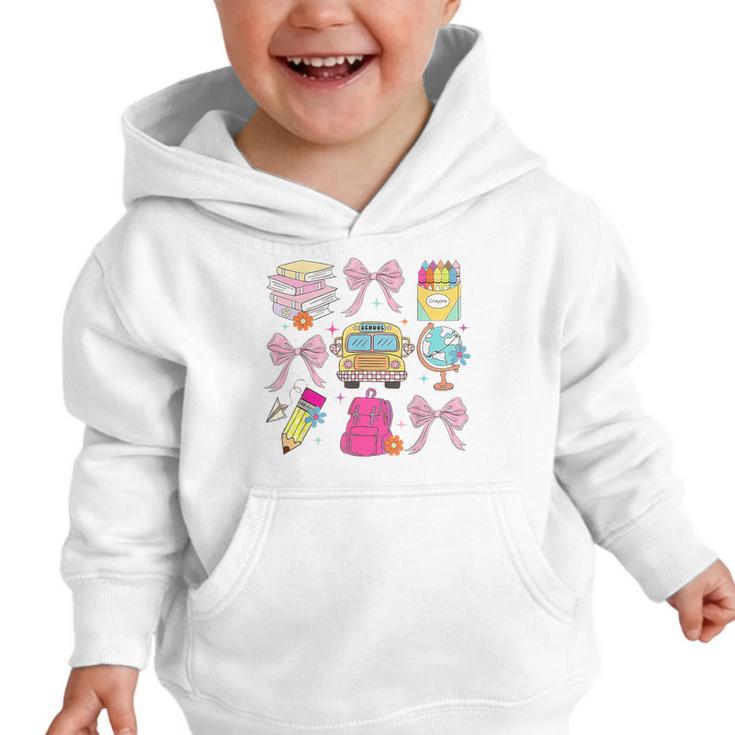 Back To School Coquette School Bus Pencil Graphic Toddler Hoodie