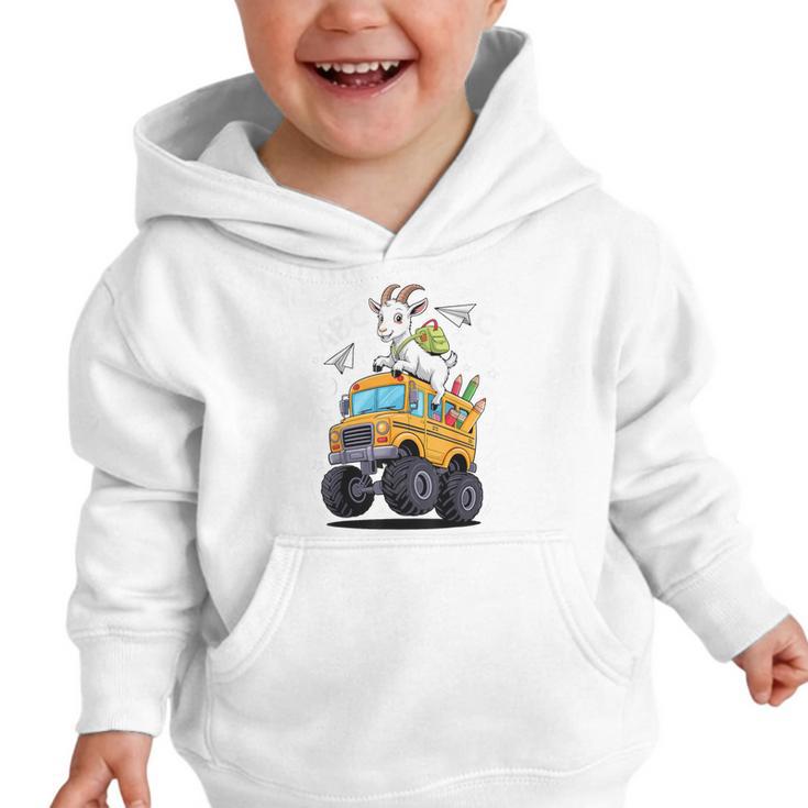 Back To School Goat School Bus 100 Days Of School Graphic Toddler Hoodie