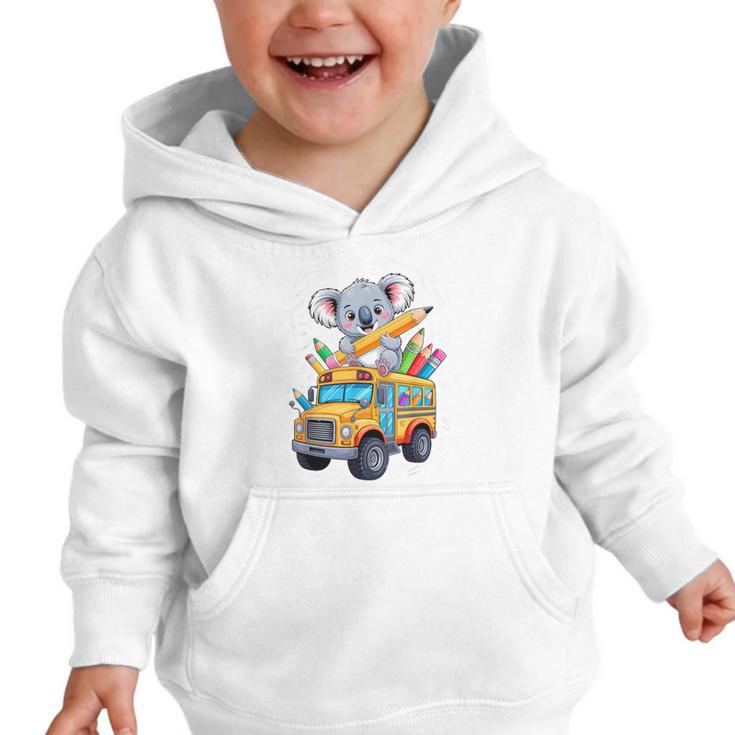 Back To School Koala School Bus 100 Days Of School Graphic Toddler Hoodie