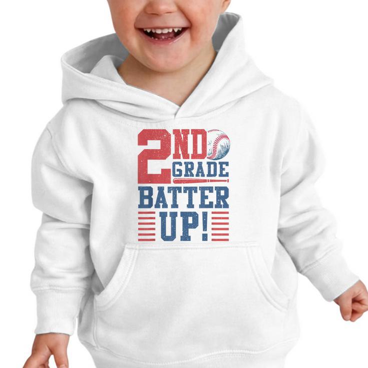 Baseball Second Grade Back To School 2nd Grade Batter Up Graphic Toddler Hoodie