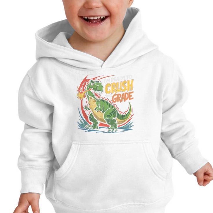 Boy Kid Ready To Crush 2nd Grade Dinosaur Back To School Graphic Toddler Hoodie