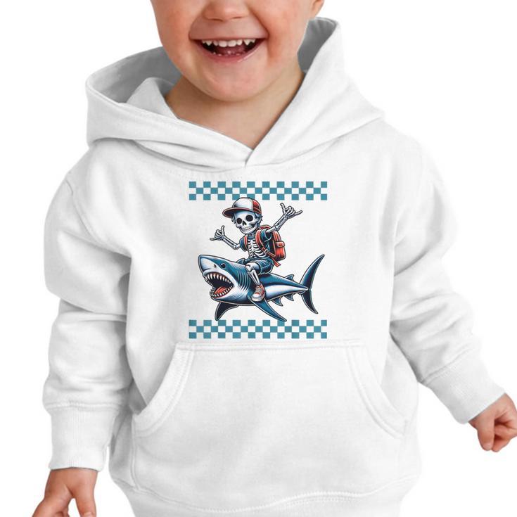 Boys Skeleton Riding a Shark Back To School Graphic Toddler Hoodie Boys Skeleton Riding a Shark Back To School Graphic Toddler Hoodie