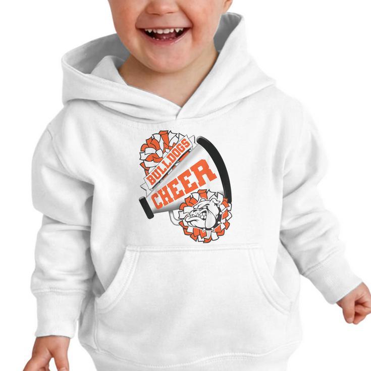Bulldogs Cheerleading Back To School Cheer Team Orange Graphic Toddler Hoodie