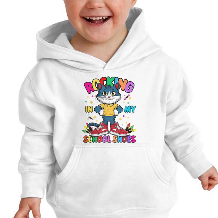 Cat Rocking In My School Shoes Back To School Kids Tee Graphic Toddler Hoodie