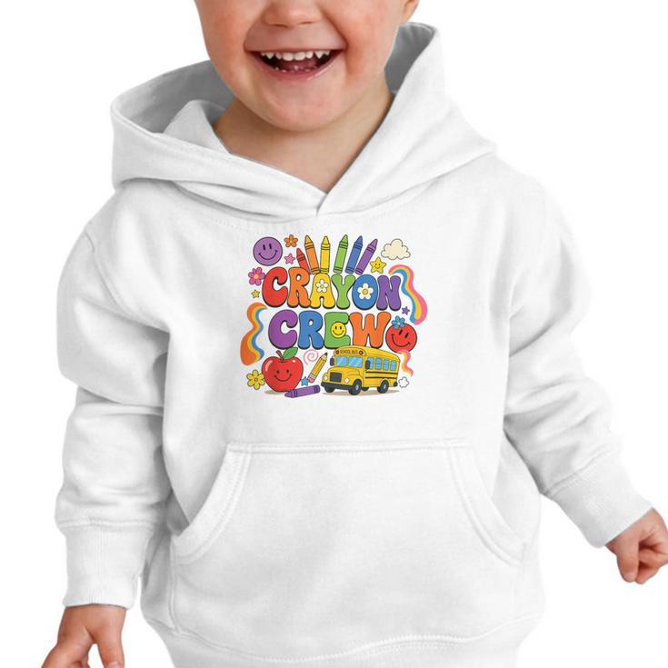 Crayon Crew Cute Back To School Vibes Student Graphic Toddler Hoodie
