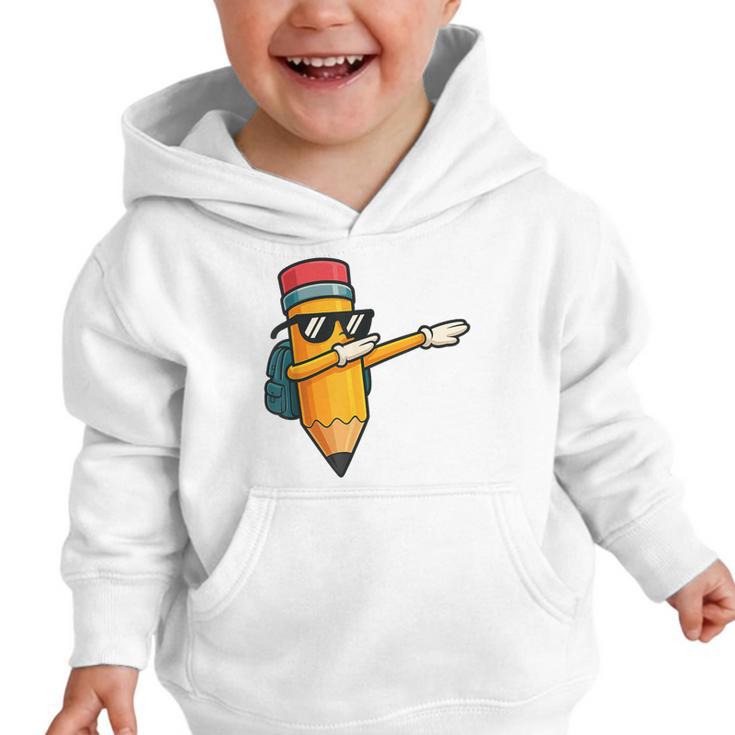 Dabbing Pencil Dancing Back To School First Day Student Boys Graphic Toddler Hoodie Dabbing Pencil Dancing Back To School First Day Student Boys Graphic Toddler Hoodie