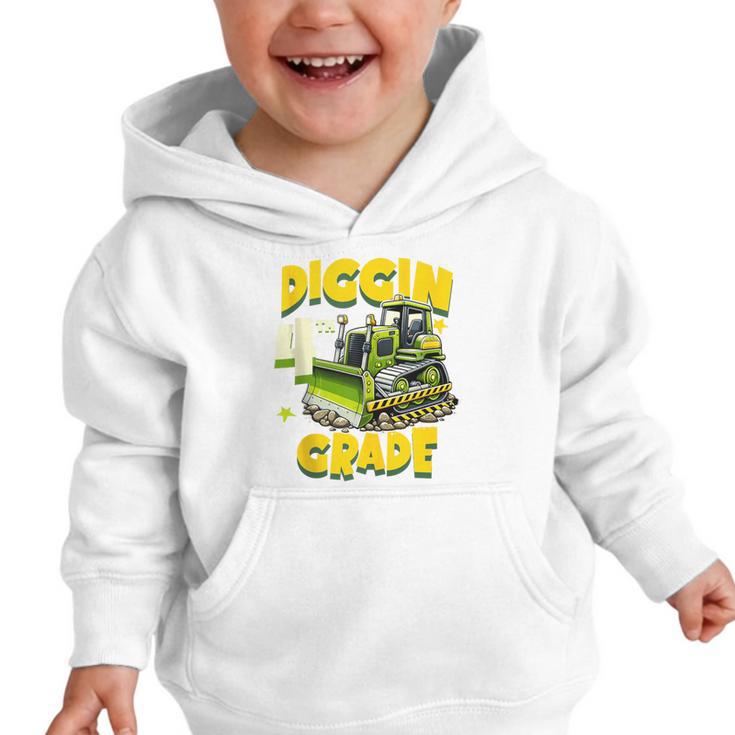 Diggin 4th Grade Bulldozer Back To School Graphic Toddler Hoodie
