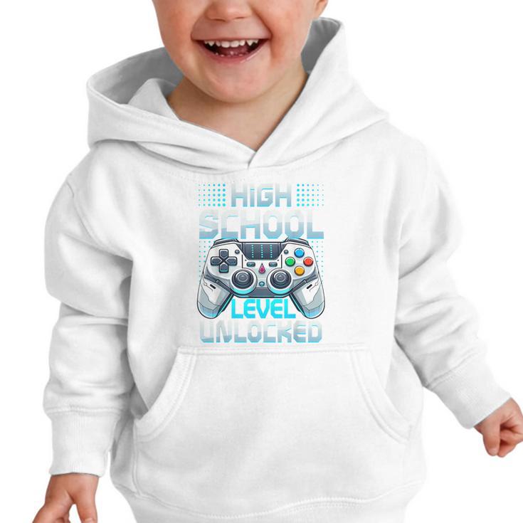 First Day Of High School Level Unlocked Back To School Gamer Graphic Toddler Hoodie First Day Of High School Level Unlocked Back To School Gamer Graphic Toddler Hoodie
