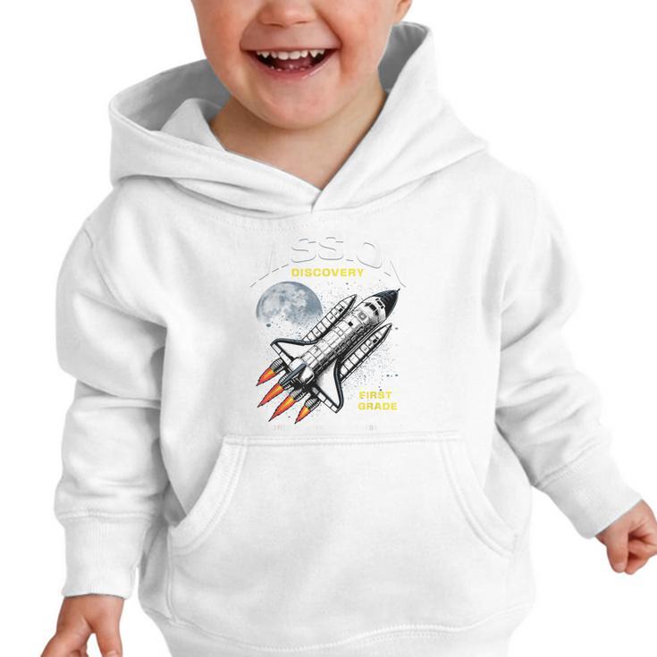 First Grade Back To School Space Rocket Astronaut Graphic Toddler Hoodie