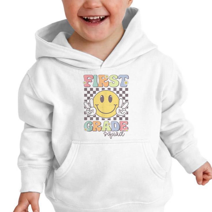 First Grade Squad Smile Face 1st Grade Back To School Graphic Toddler Hoodie