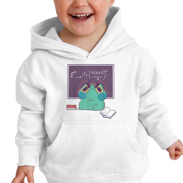 Frog Hates Math Kawaii Science Back To School Kids Graphic Toddler Hoodie
