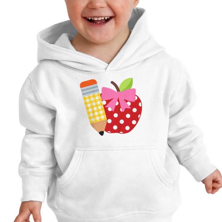 Girls Back To School Apple Toddler First Day Of Preschool Graphic Toddler Hoodie