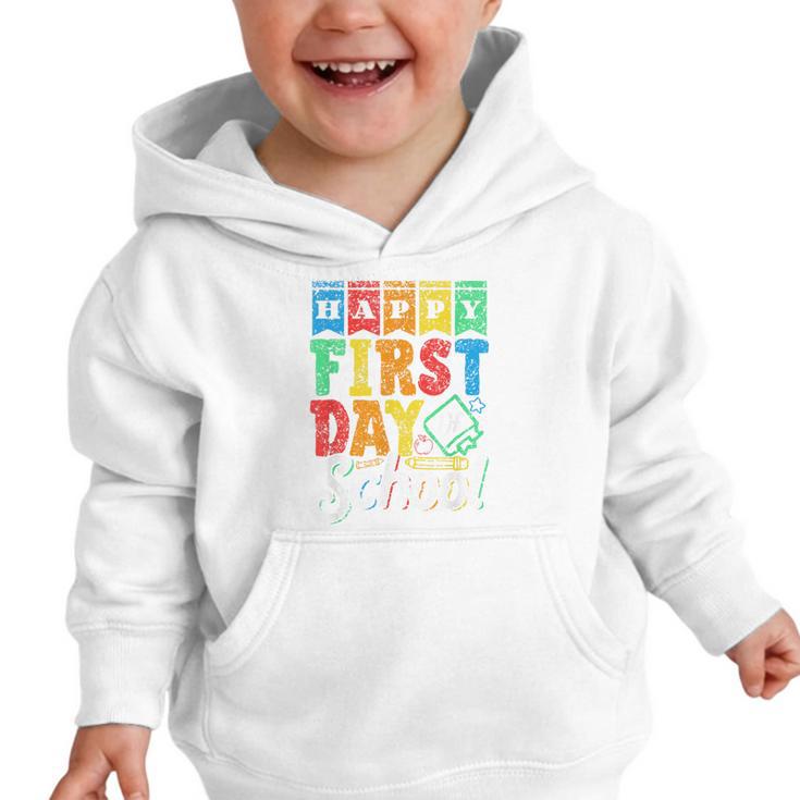 Happy First Day Of School Pupil Kids Grade Back To School 1 Graphic Toddler Hoodie