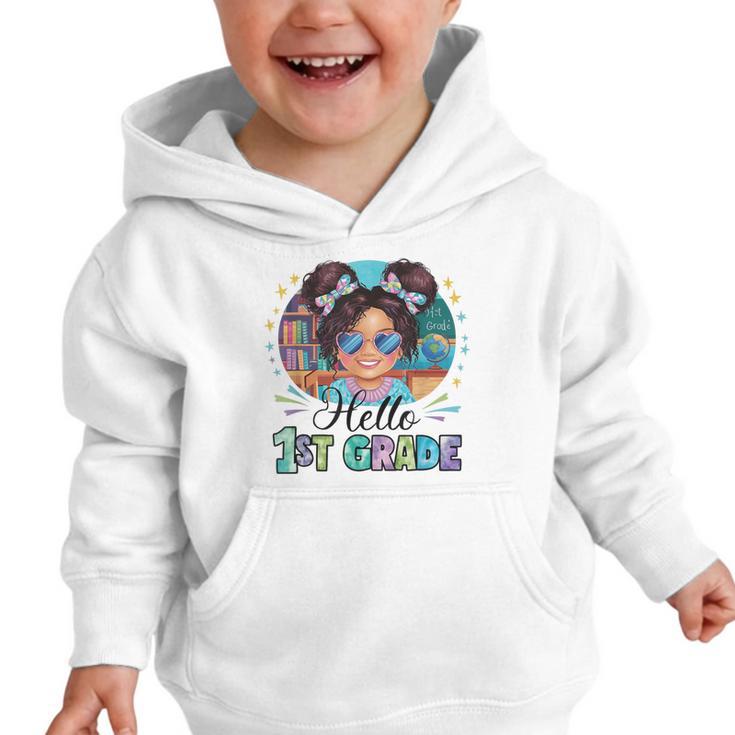Hello 1st Grade Girl Back To School Kids Boys Girls Graphic Toddler Hoodie