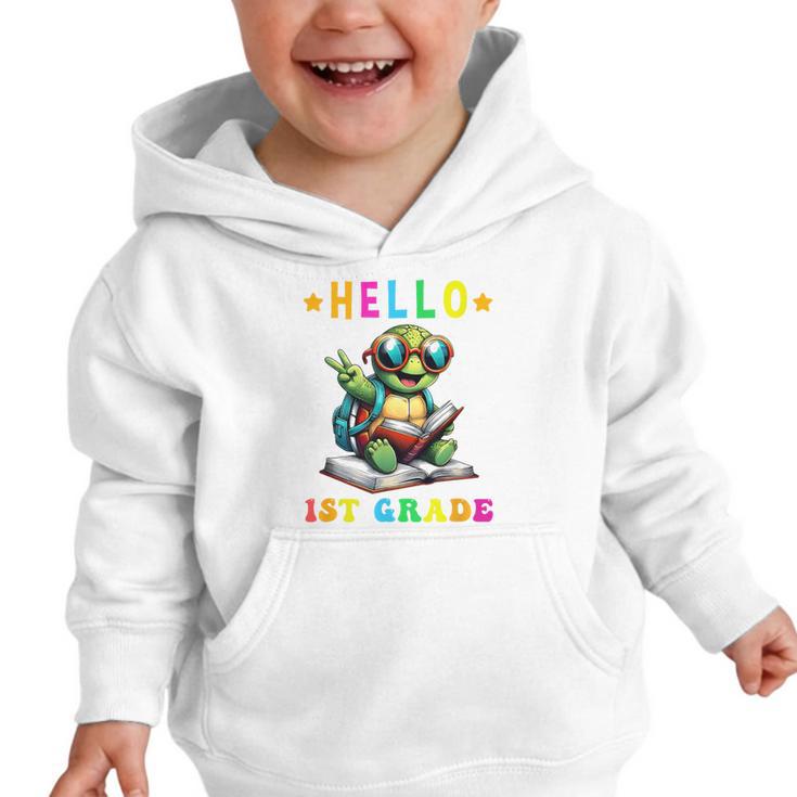 Hello 1st Grade Turtle Lovers Back To School Kids Boys Girls Graphic Toddler Hoodie Hello 1st Grade Turtle Lovers Back To School Kids Boys Girls Graphic Toddler Hoodie