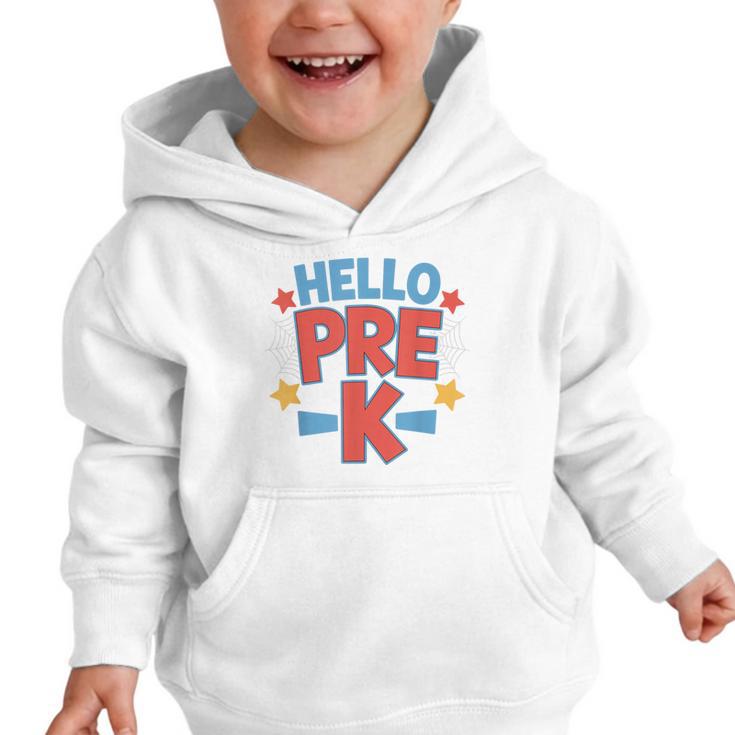 Hello Pre-K Preschool Squad Spider Back To School First Day Graphic Toddler Hoodie Hello Pre-K Preschool Squad Spider Back To School First Day Graphic Toddler Hoodie