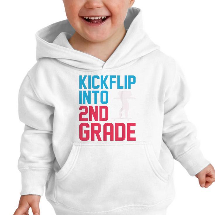 Kickflip Into 2nd Grade Skateboard Lover Back To School Graphic Toddler Hoodie