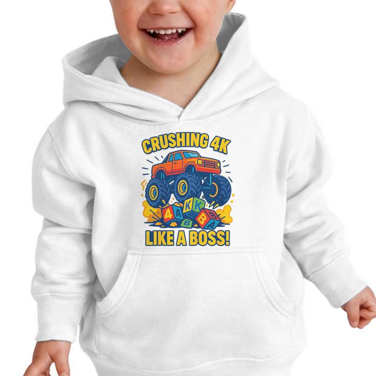 Kids 4k Boys Back To School Shirt Monster Truck Crushing 4k Graphic Toddler Hoodie Kids 4k Boys Back To School Shirt Monster Truck Crushing 4k Graphic Toddler Hoodie