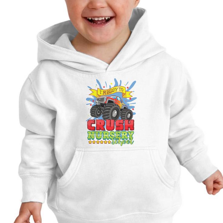 Kids Back To School Monster Truck Nursery Ready Crush First Day Graphic Toddler Hoodie