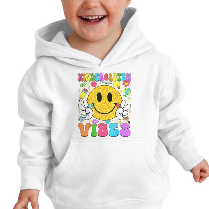 Kindergarten Vibes Smile Face Back To School Kinder Girl Kid Graphic Toddler Hoodie
