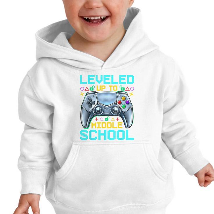 Leveled Up To Middle School Video Gamer Back To School Boys Graphic Toddler Hoodie Leveled Up To Middle School Video Gamer Back To School Boys Graphic Toddler Hoodie