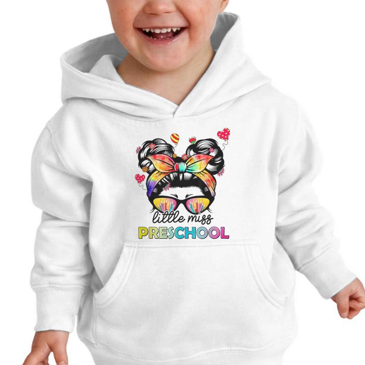 Little Miss Preschool Back To School Messy Kids Girls Graphic Toddler Hoodie