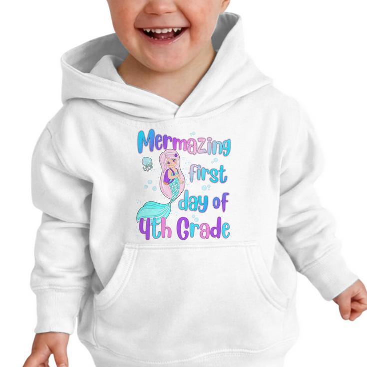 Mermazing First Day Of Fourth Grade Back To School Mermaid Premium Tri-Blend Graphic Toddler Hoodie