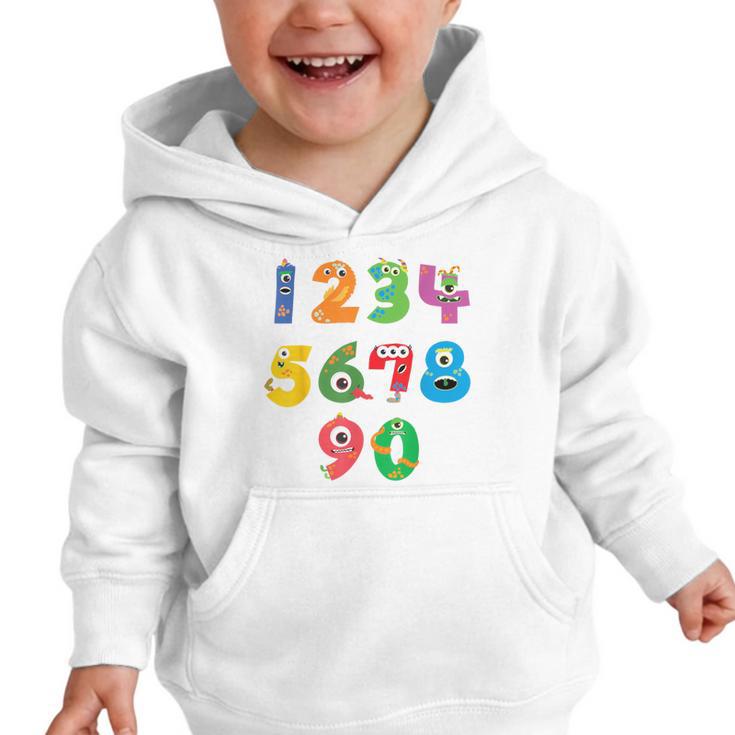 Monster Numbers Learning Cute Numbers 0-9 Back To School Graphic Toddler Hoodie Monster Numbers Learning Cute Numbers 0-9 Back To School Graphic Toddler Hoodie