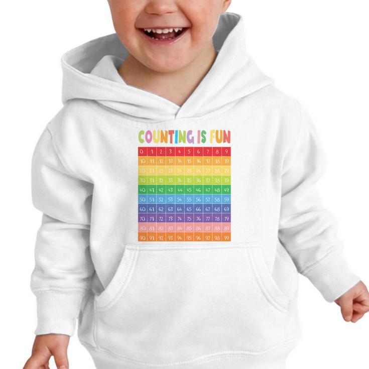 Numbers Learning Cute Numbers 0-100 Back To School Counting Graphic Toddler Hoodie