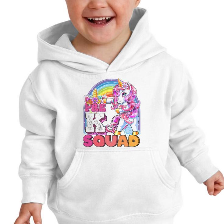 Pre-K Squad Flossing Unicorn Back To School Girls Premium Tri-Blend Graphic Toddler Hoodie