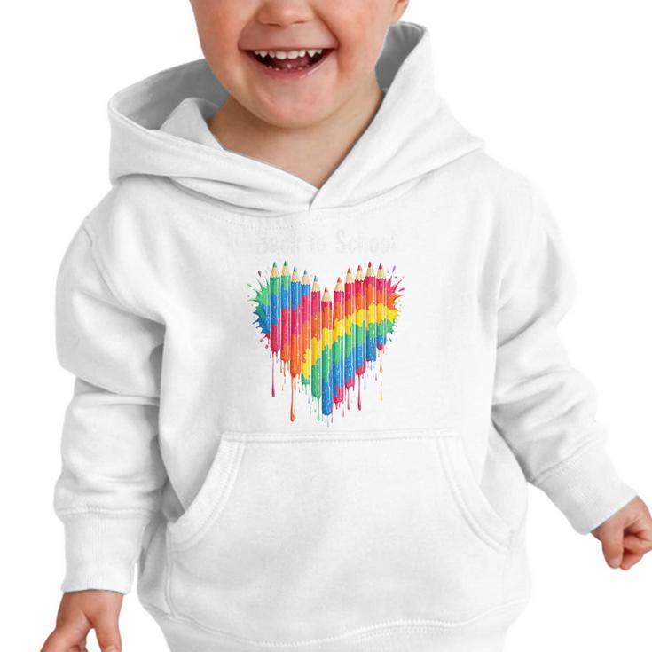 Rainbow Pencil Heart Back To School Creative Graphic Toddler Hoodie