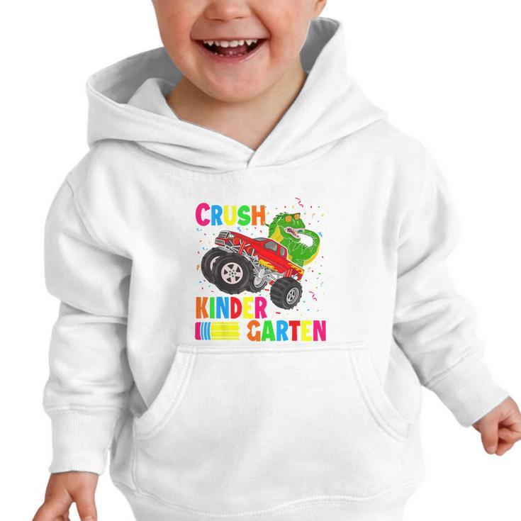 Ready To Crush Kindergarten T-Rex Back To School Boys Graphic Toddler Hoodie Ready To Crush Kindergarten T-Rex Back To School Boys Graphic Toddler Hoodie