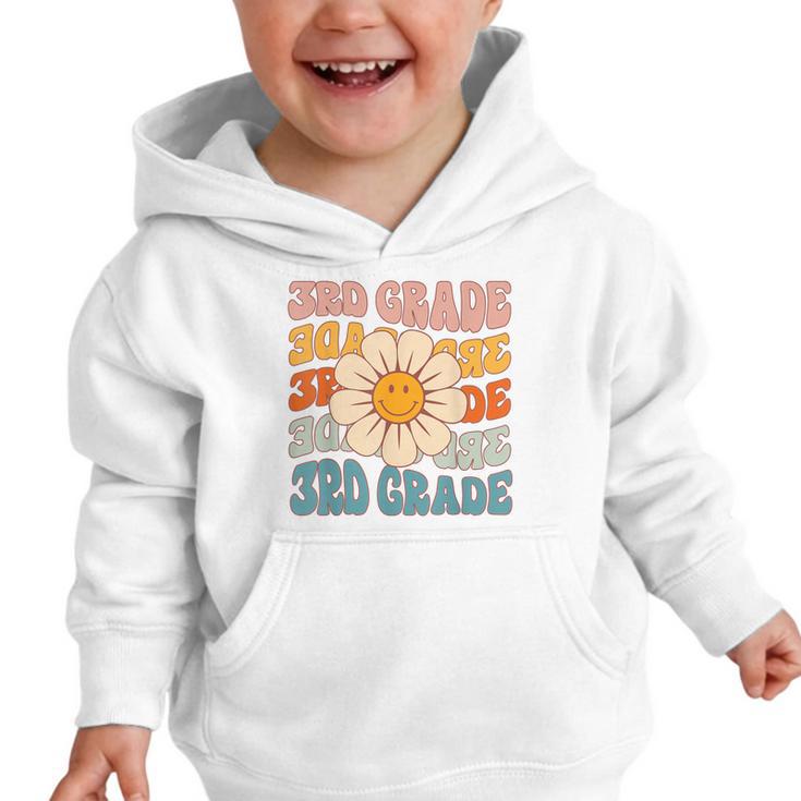 Retro 3rd Grade Daisy Colorful Back To School Third Grade Graphic Toddler Hoodie Retro 3rd Grade Daisy Colorful Back To School Third Grade Graphic Toddler Hoodie