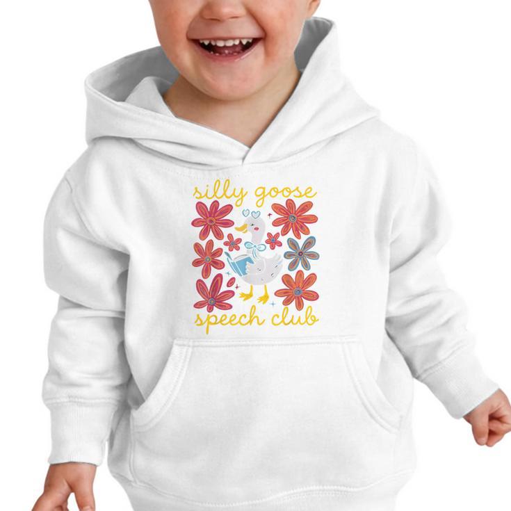 Retro Silly Goose Speech Therapy SLP Back To School Graphic Toddler Hoodie Retro Silly Goose Speech Therapy SLP Back To School Graphic Toddler Hoodie