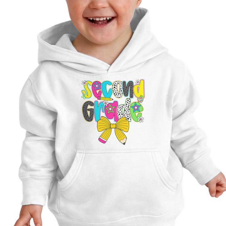 Second Grade Coquette Bow First Day Of School Back To School Performance Graphic Toddler Hoodie