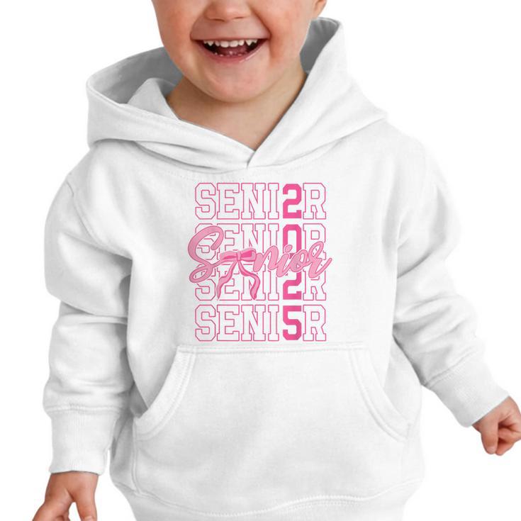Senior 2025 Coquette Pink Bow Class Of 2025 Back To School Graphic Toddler Hoodie Senior 2025 Coquette Pink Bow Class Of 2025 Back To School Graphic Toddler Hoodie