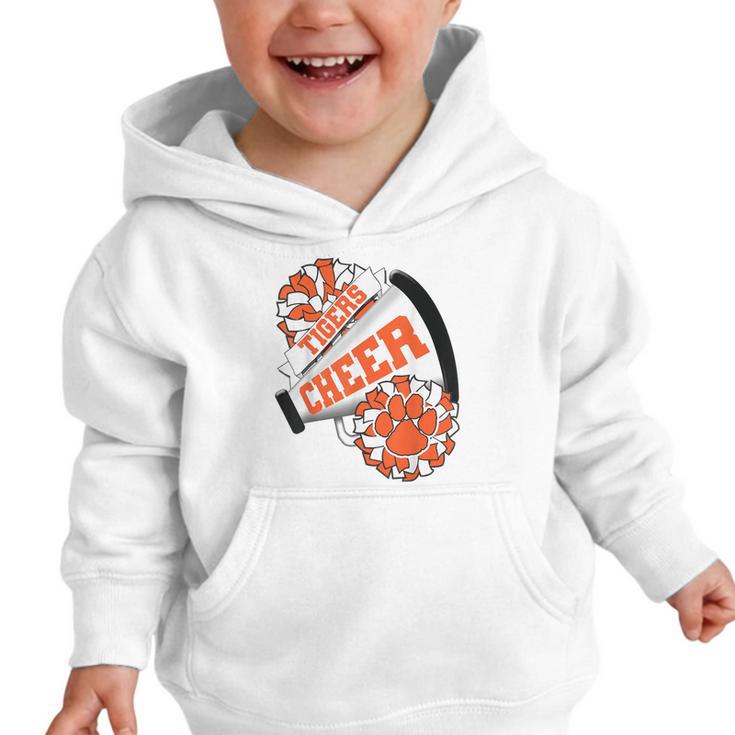 Tigers Cheerleading Back To School Cheer Team Spirit Orange Graphic Toddler Hoodie Tigers Cheerleading Back To School Cheer Team Spirit Orange Graphic Toddler Hoodie