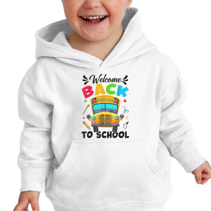 Welcome Back To School Outfit School Bus Driver Graphic Toddler Hoodie