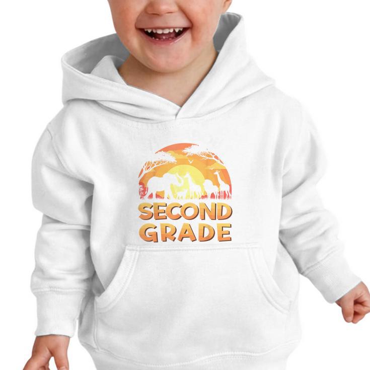 Wild About Second Grade Zoo Animals Back To School Safari Graphic Toddler Hoodie Wild About Second Grade Zoo Animals Back To School Safari Graphic Toddler Hoodie
