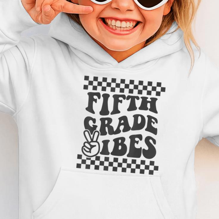 1st Day Of 5th Grade Vibes Retro Girls Back To School Boys Graphic Toddler Hoodie