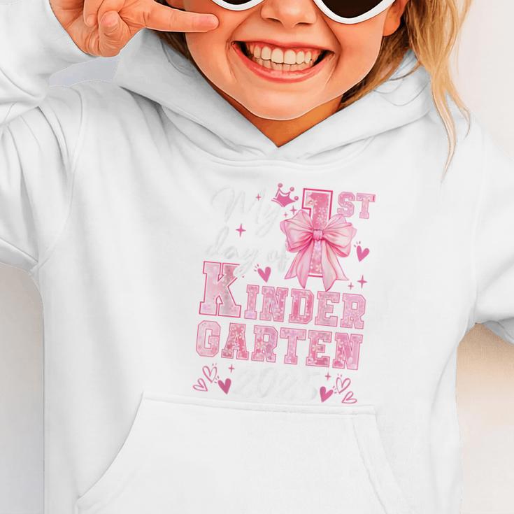 My 1st Day Of Kindergarten 2025 Back To School Girls Graphic Toddler Hoodie
